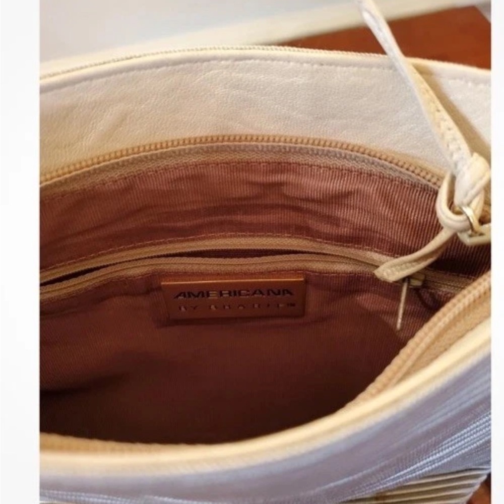 Sharif Cream and Gold Striped Crossbody Bag - Picture 7 of 8